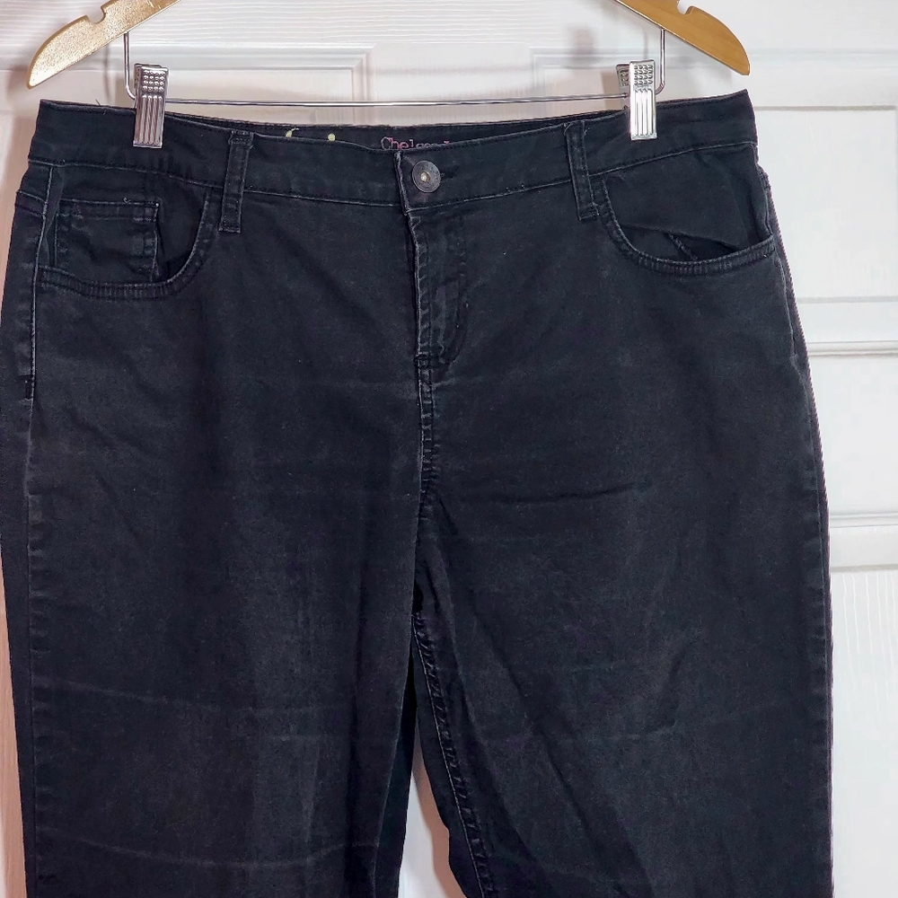 VINTAGE 90s Y2k Jeans LEI Chelsea Lowrise Black Jr. Size 17 Pants Pockets - Picture 5 of 7